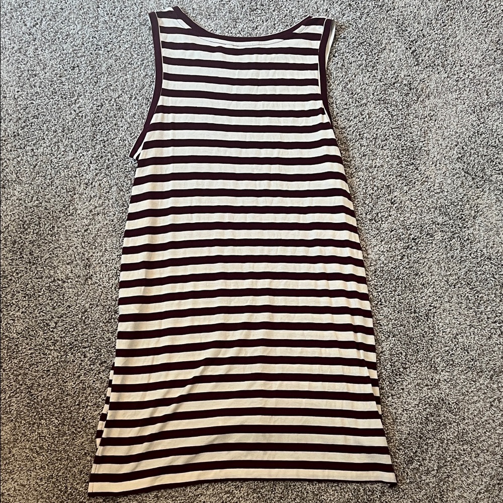 Banana Republic Maroon and White Striped Tank Top - Picture 4 of 5